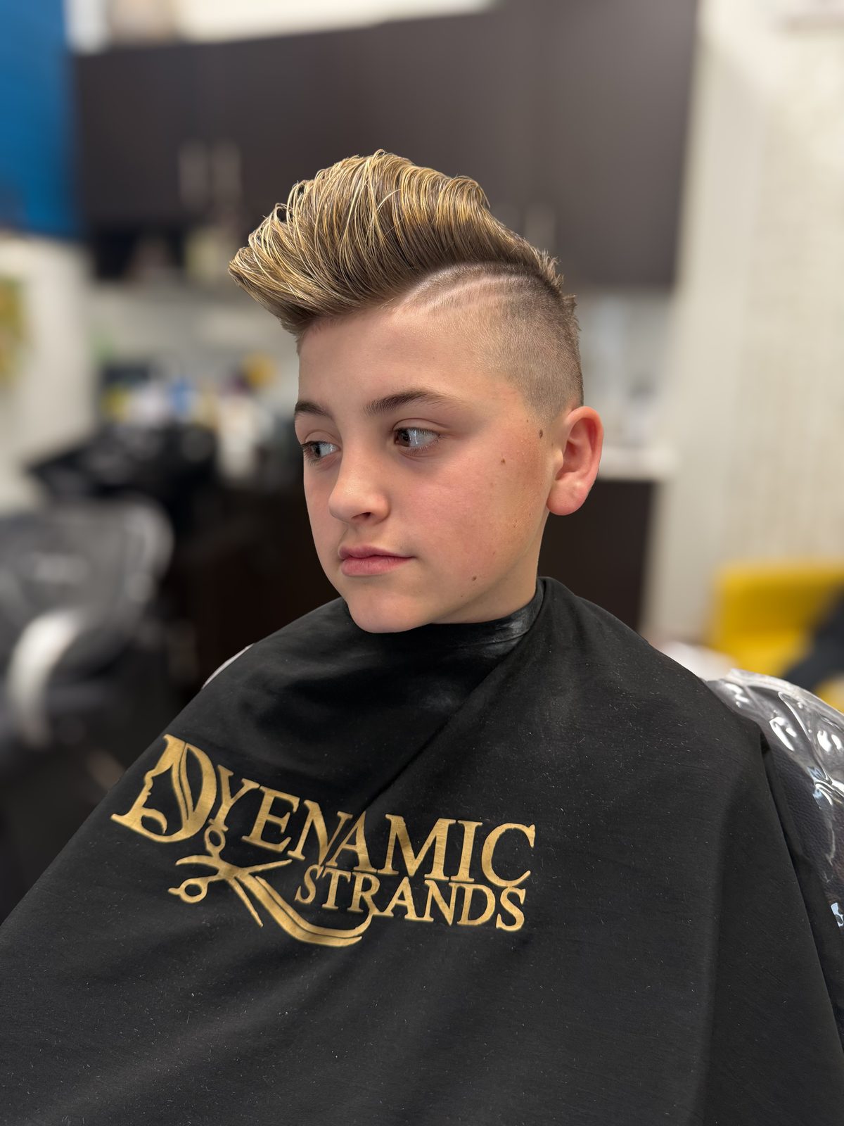 Kids cut with styled pompadour